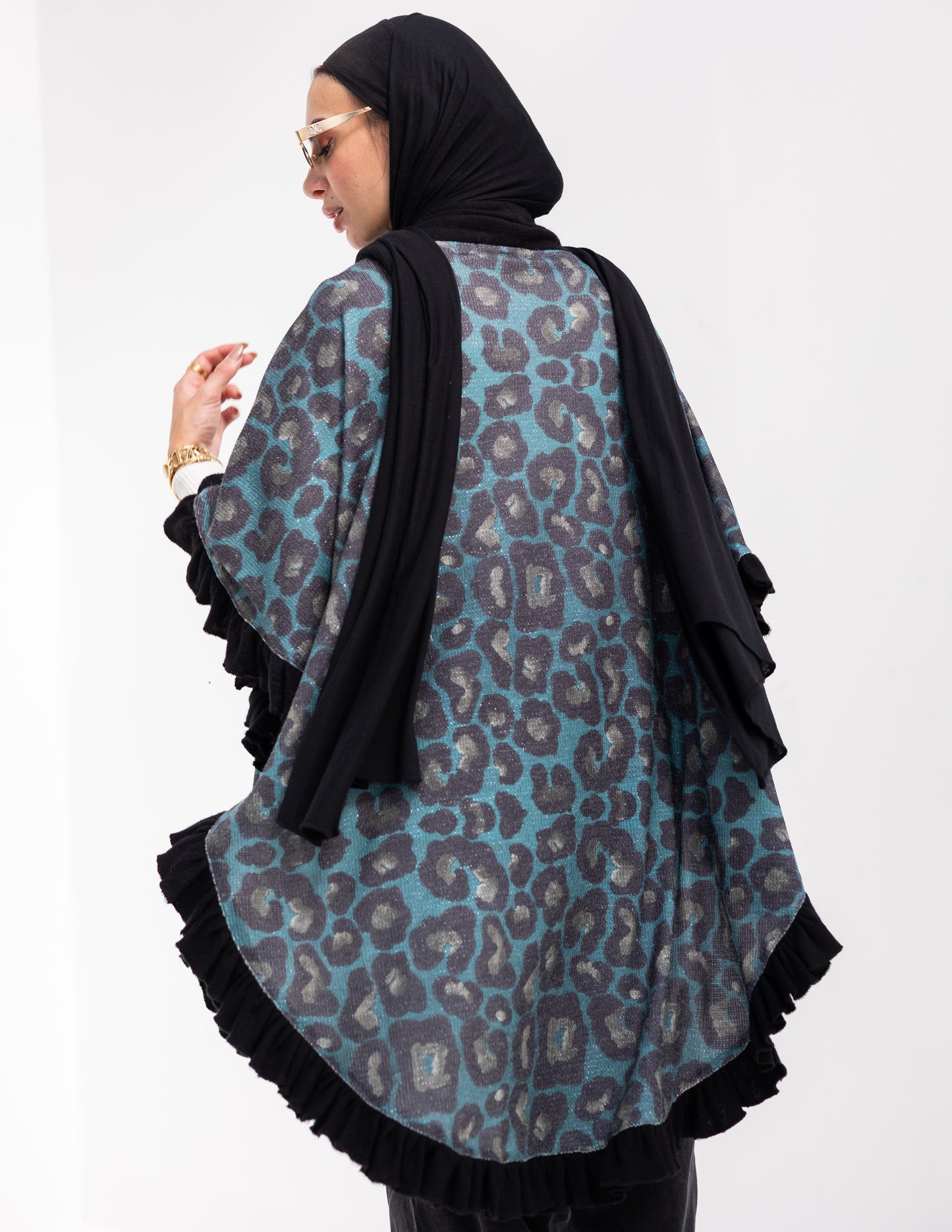 Animal print Poncho in Blue