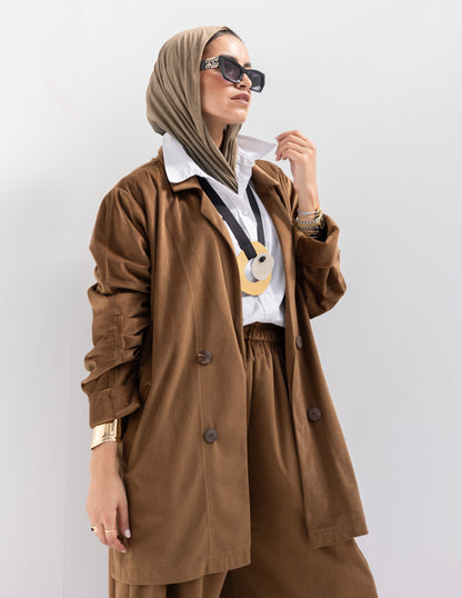 Velvet blazer in Honey