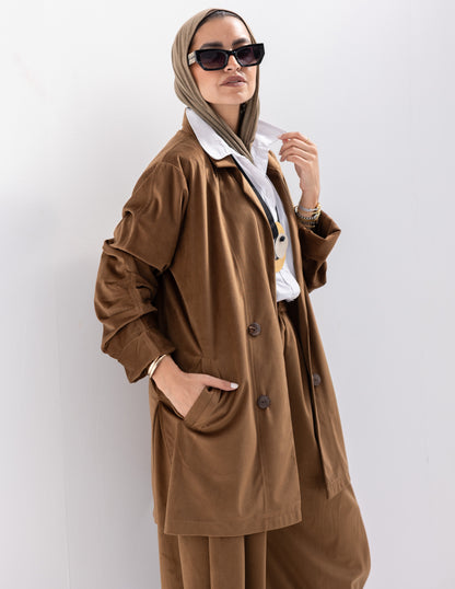 Velvet blazer in Honey