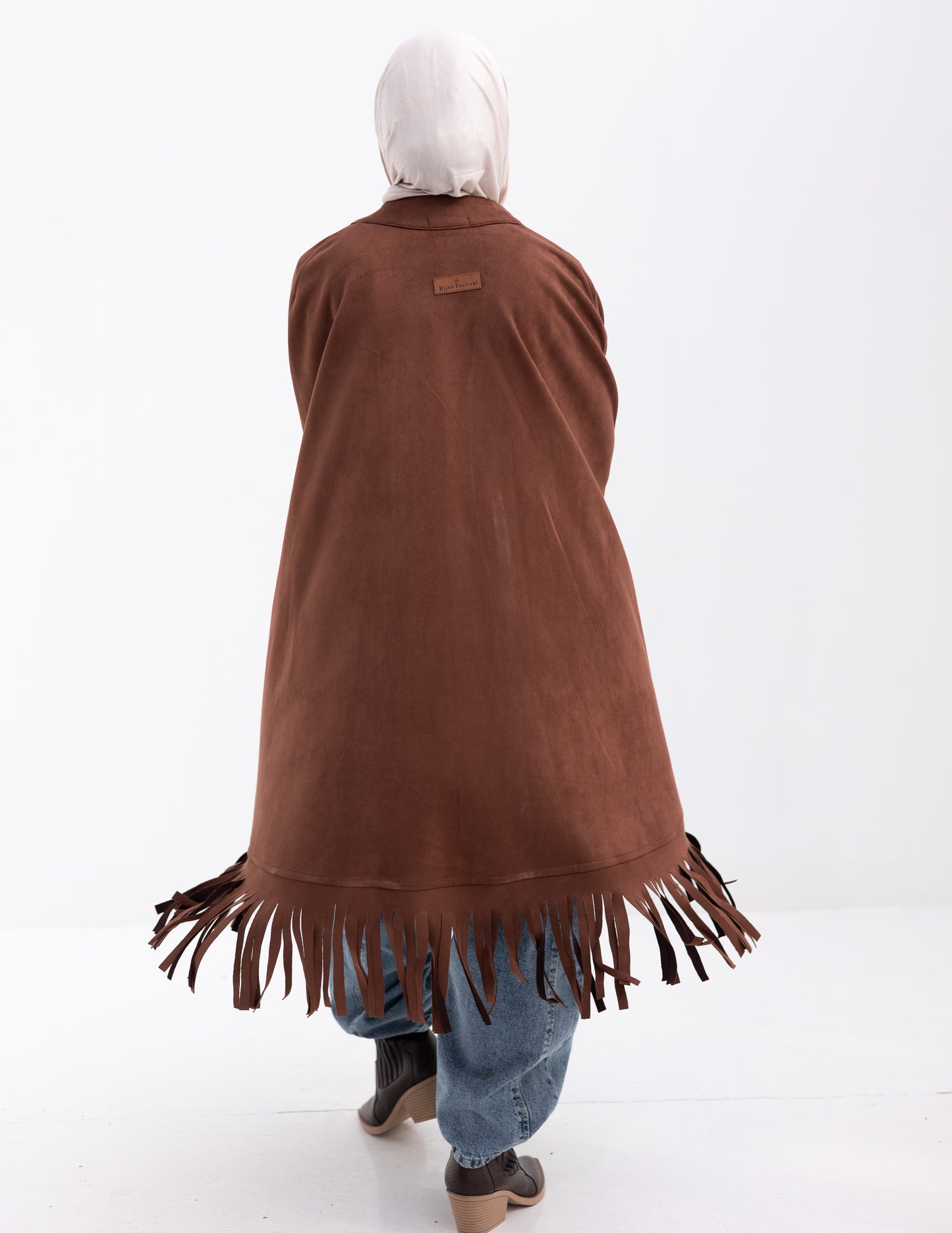 Suede poncho in Brown