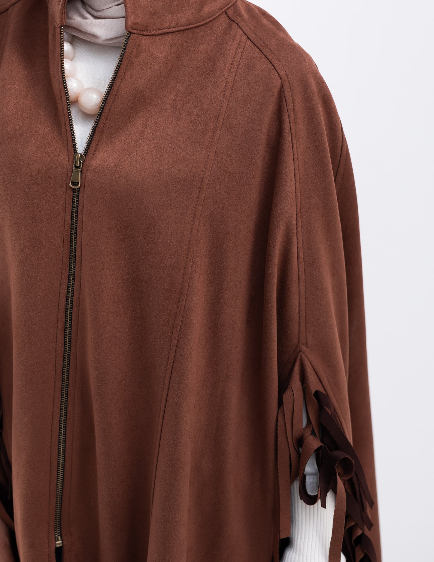 Suede poncho in Brown