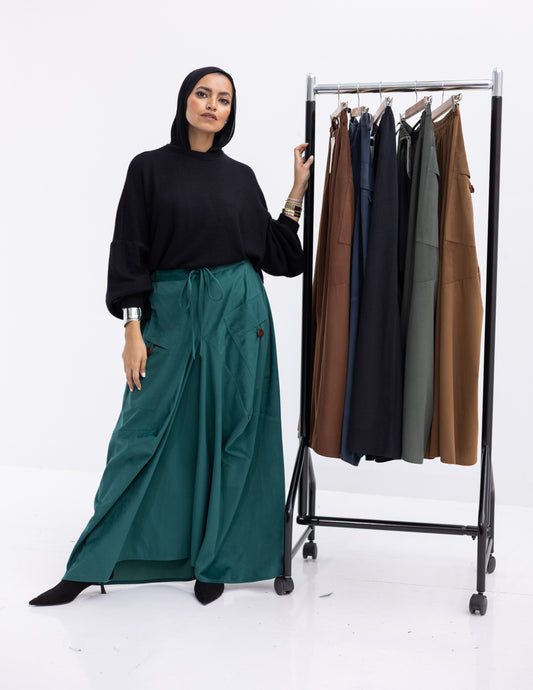 Velvet Bohemian skirt in Black