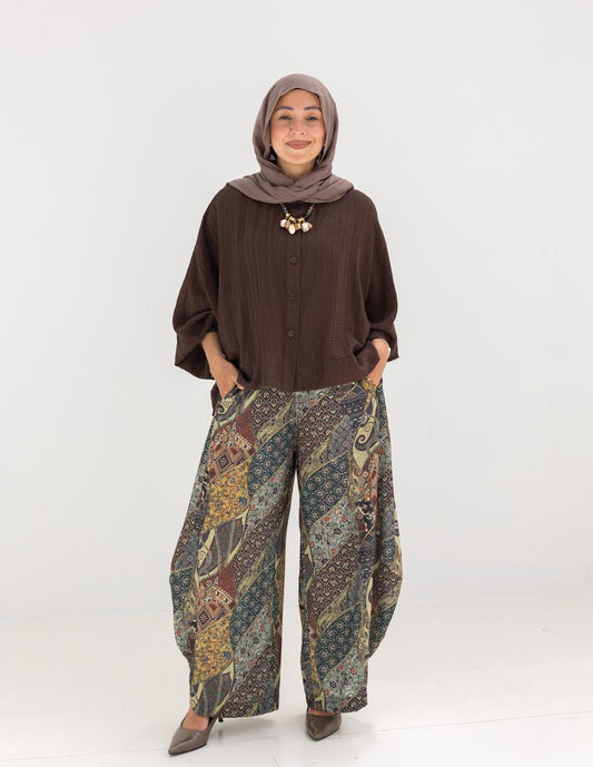Bohemian Lenin printed gypsy pants