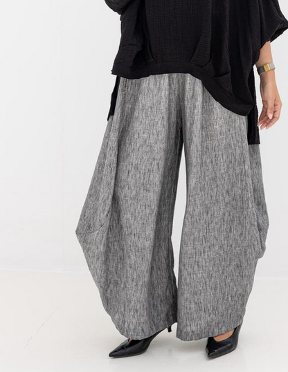 Trendy Lenin Pants  Light gray