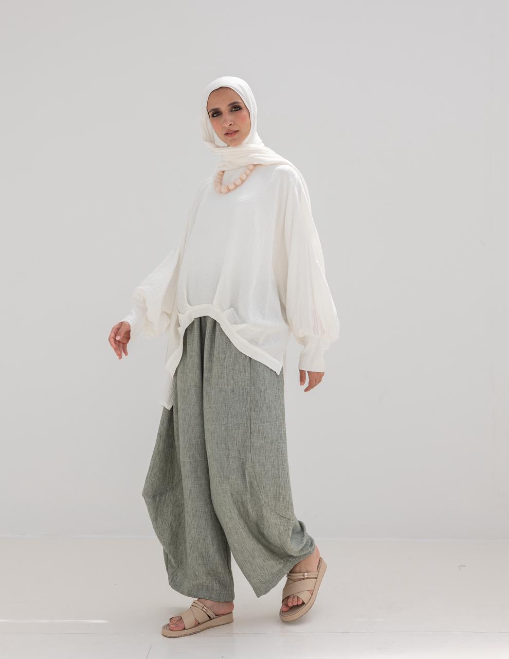 High low blouse in White
