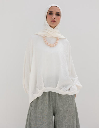 High low blouse in White