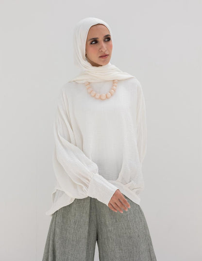 High low blouse in White