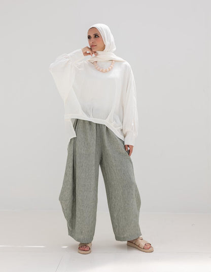 High low blouse in White