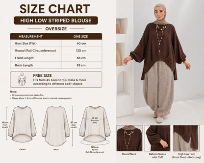 High low blouse in Black