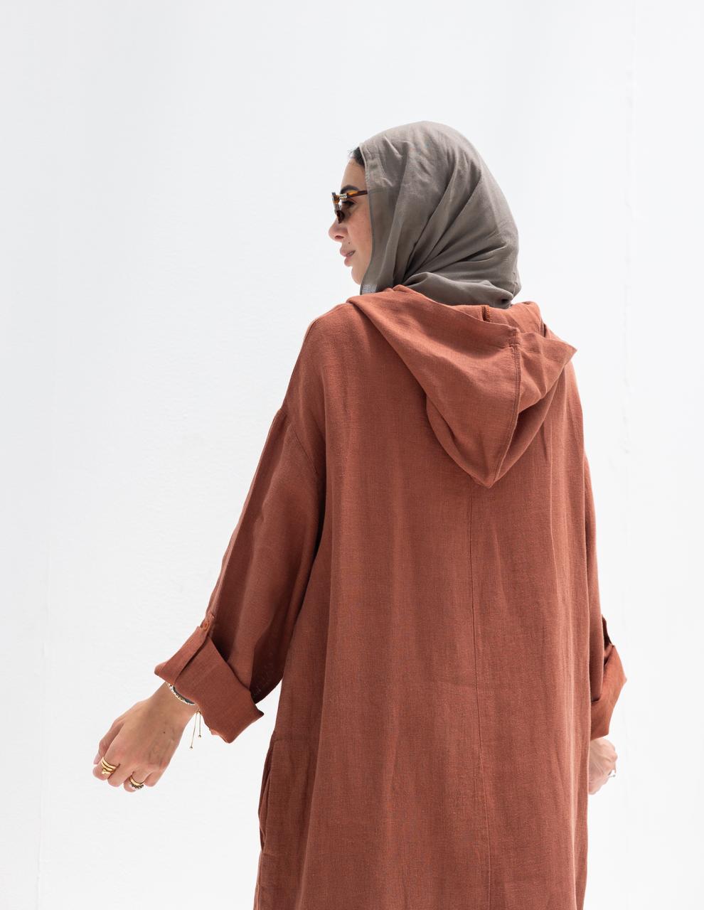 Lenin summer Moroccan dress in Rustic brown