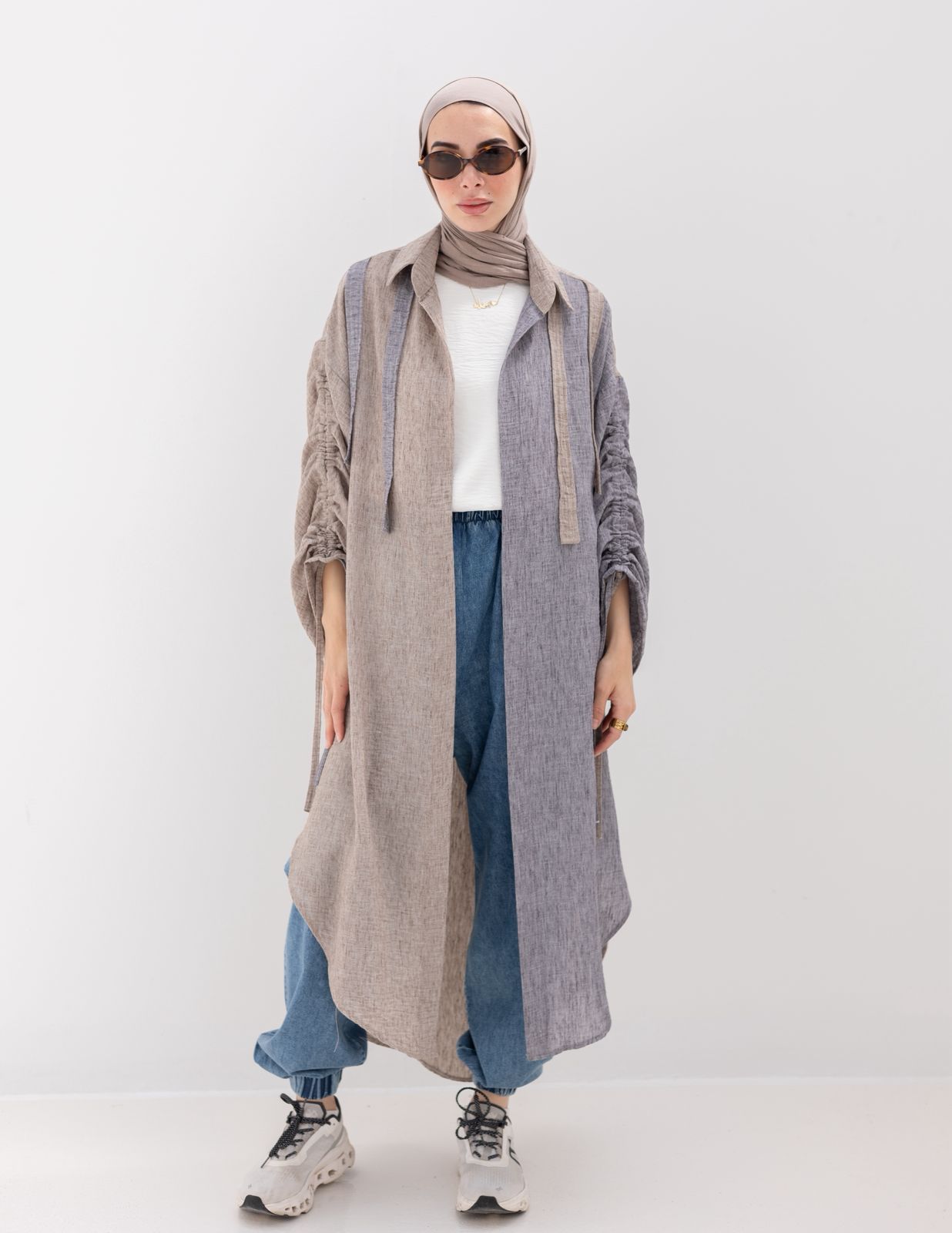 Reversed Lenin cardigan in Cafe