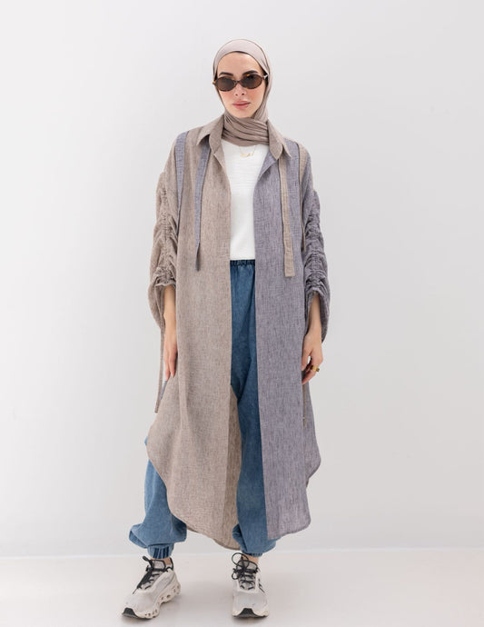 Reversed Lenin cardigan in Cafe