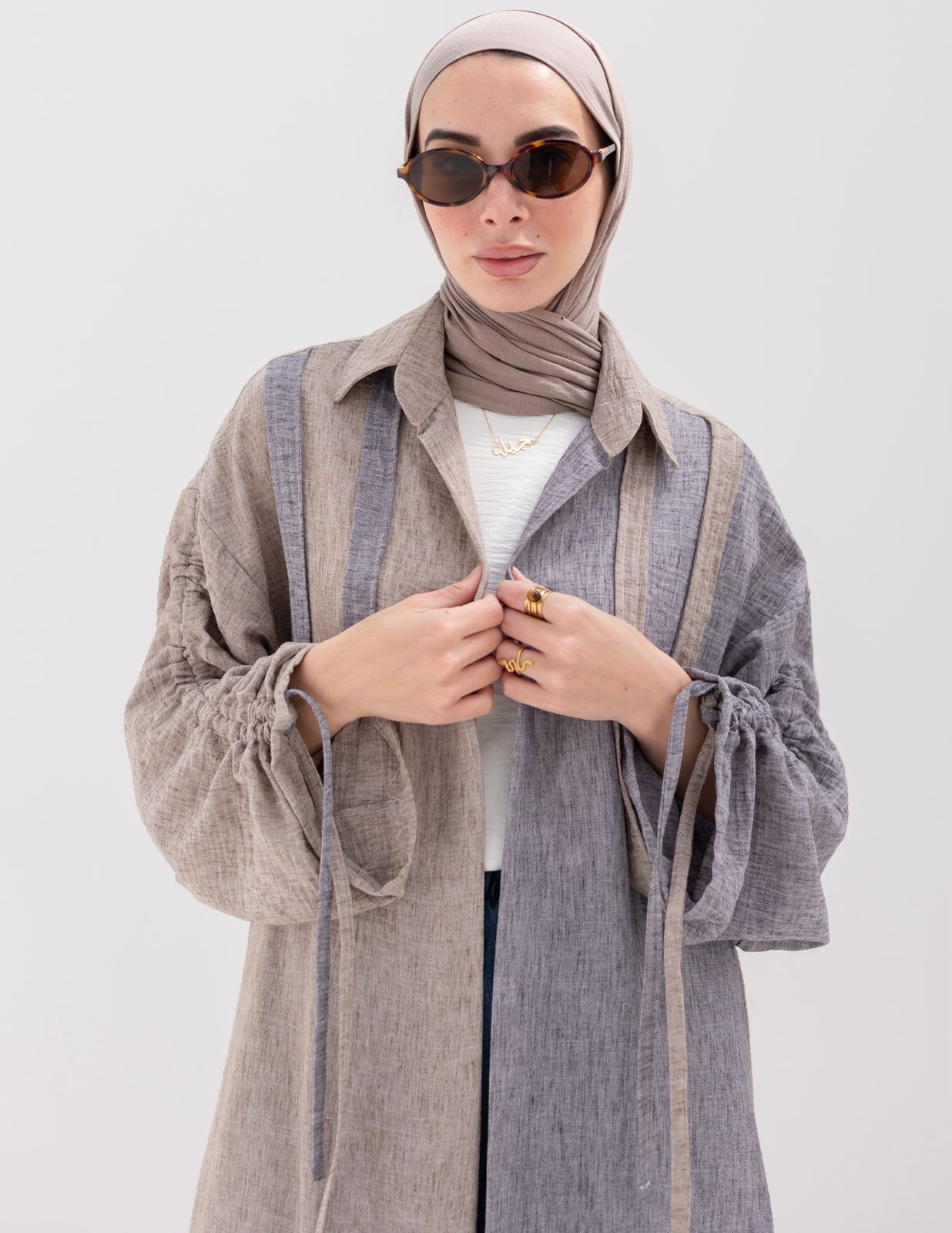 Reversed Lenin cardigan in Cafe