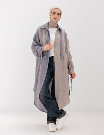 Reversed Lenin cardigan in Gray