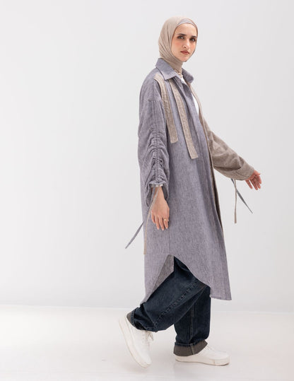 Reversed Lenin cardigan in Gray