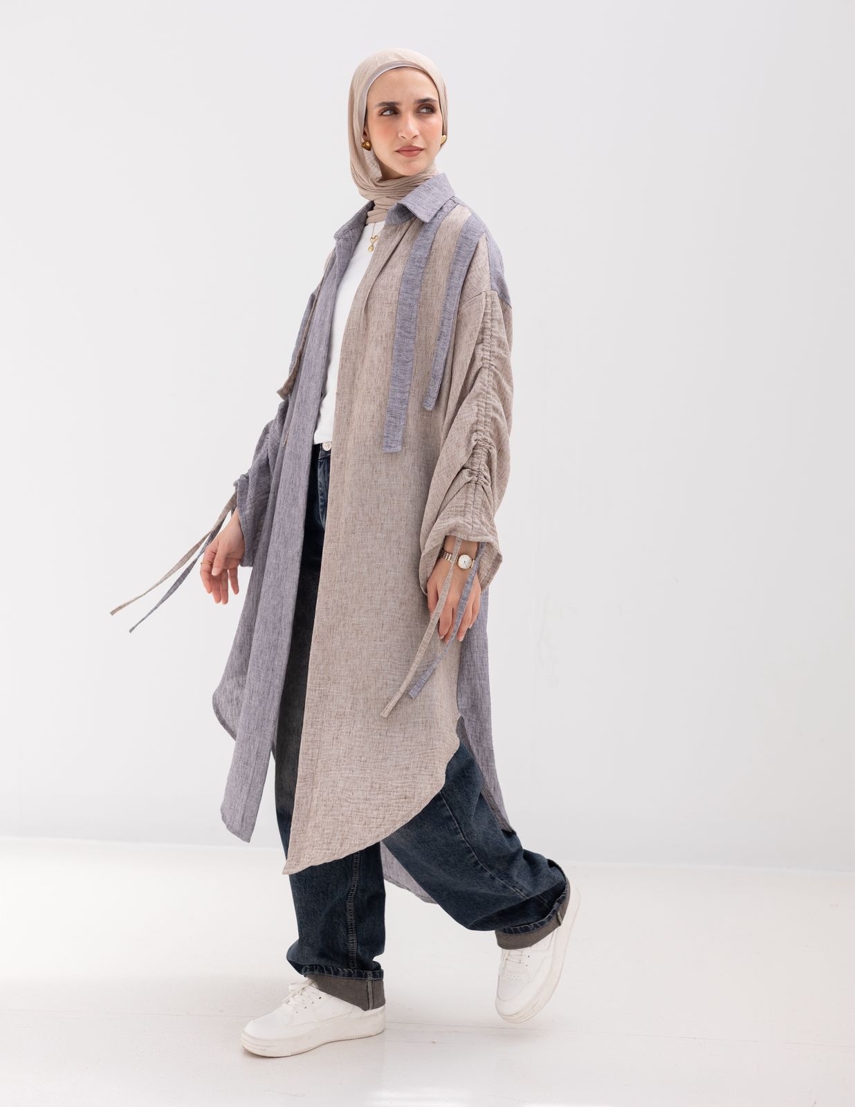 Reversed Lenin cardigan in Gray