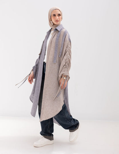 Reversed Lenin cardigan in Gray