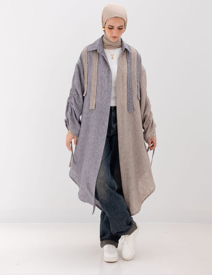 Reversed Lenin cardigan in Gray