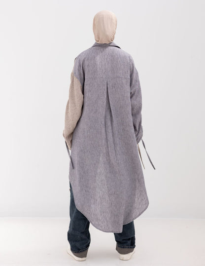 Reversed Lenin cardigan in Gray