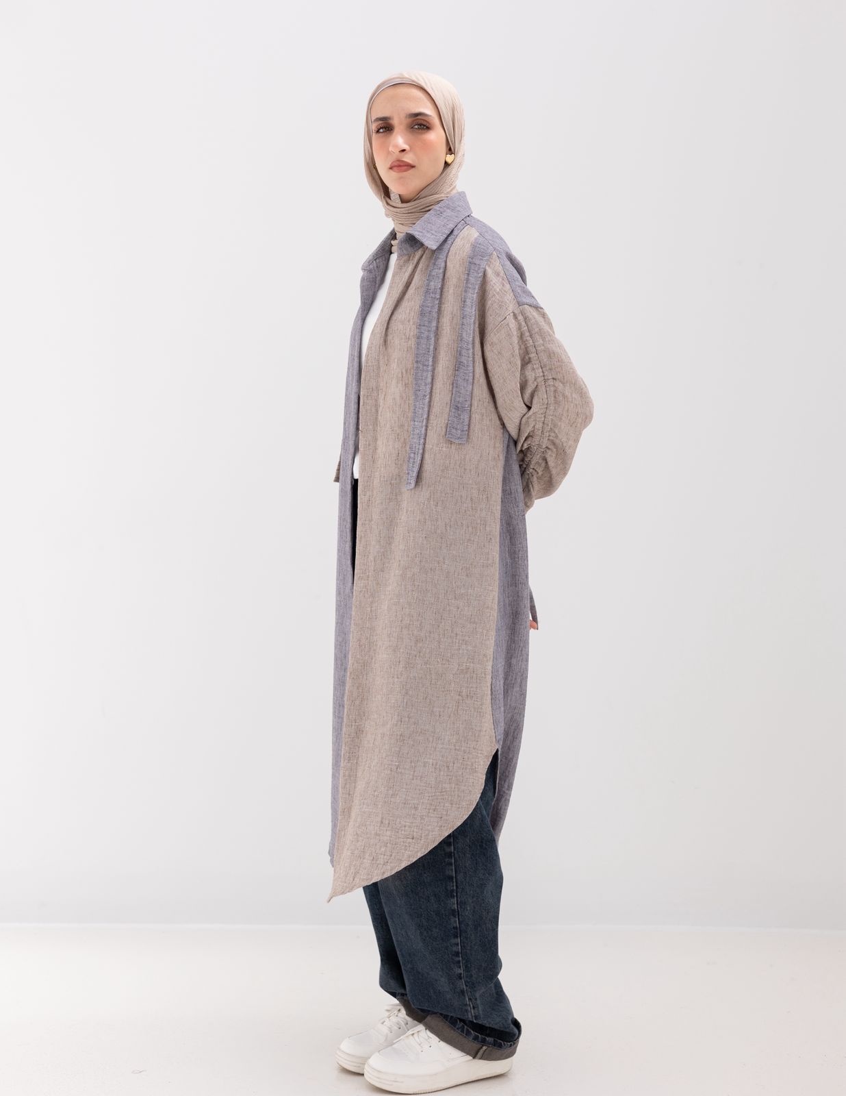 Reversed Lenin cardigan in Gray