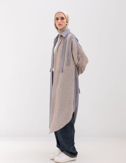 Reversed Lenin cardigan in Gray