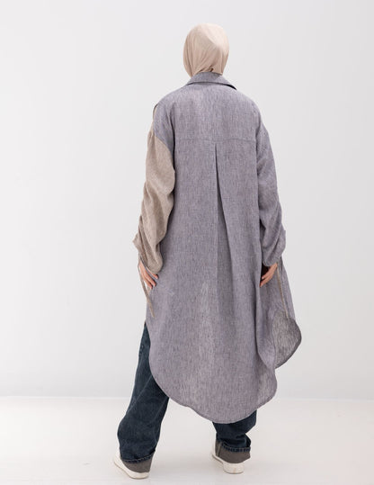 Reversed Lenin cardigan in Gray