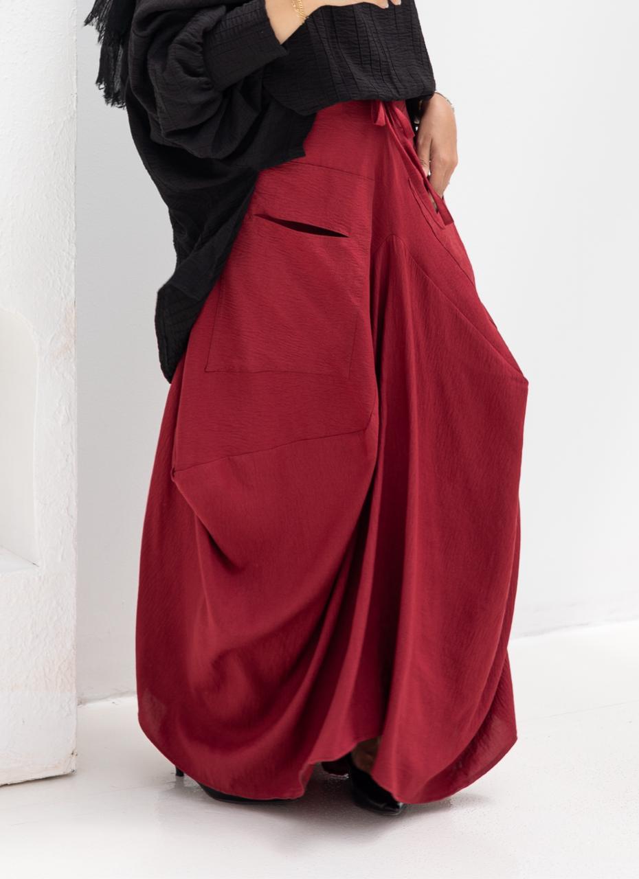 Plain gypsy skirt in Wine red