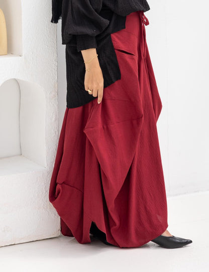 Plain gypsy skirt in Wine red