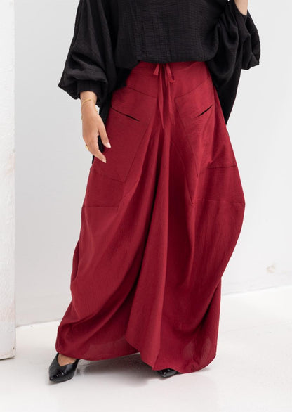 Plain gypsy skirt in Wine red