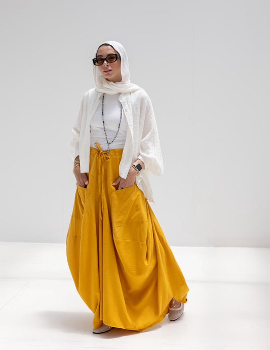 Plain gypsy skirt in Yellow
