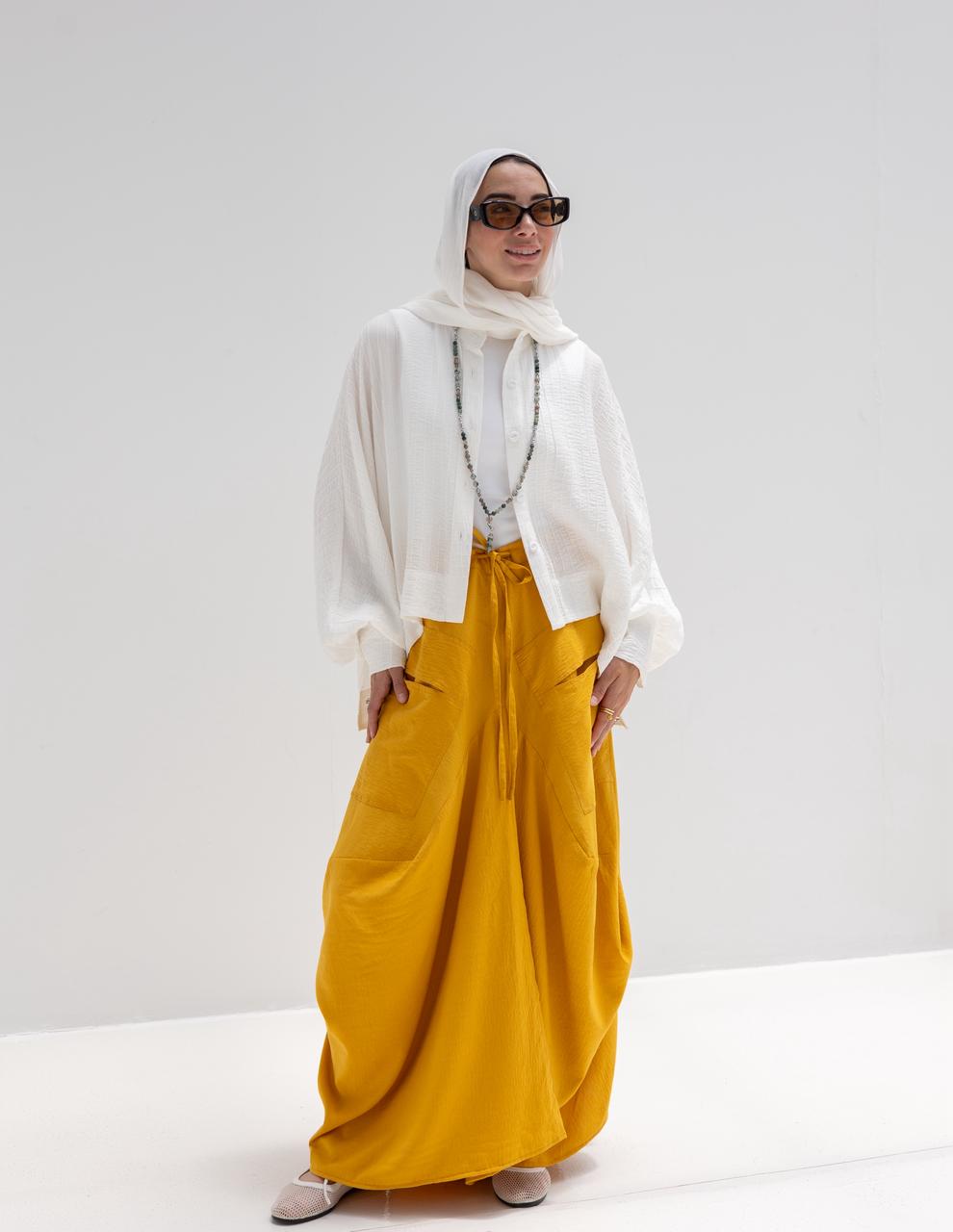 Plain gypsy skirt in Yellow