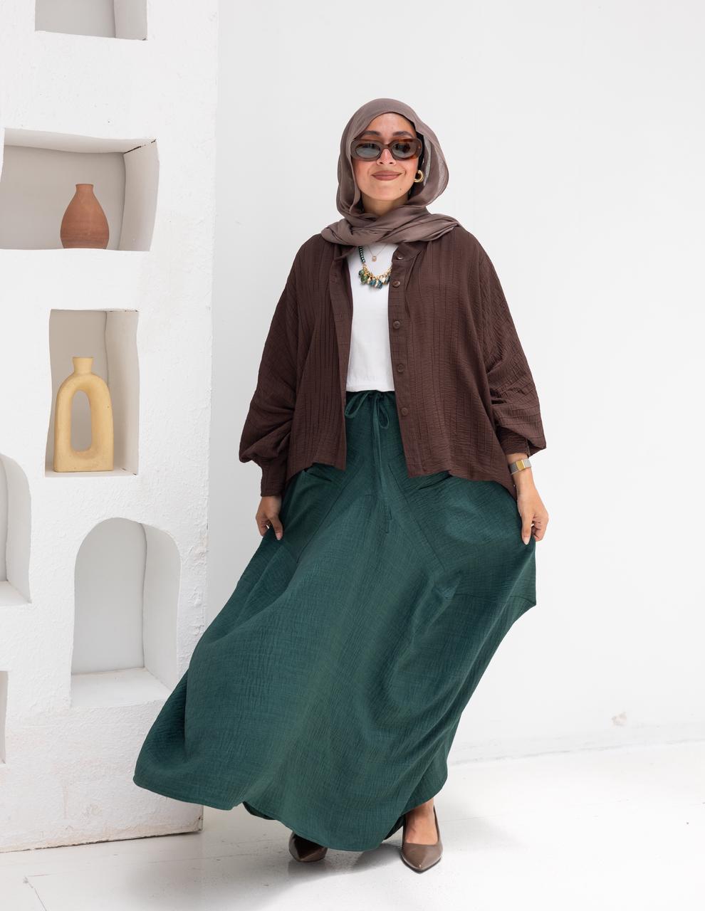 Plain gypsy skirt in Emerald green