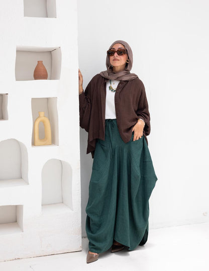 Plain gypsy skirt in Emerald green