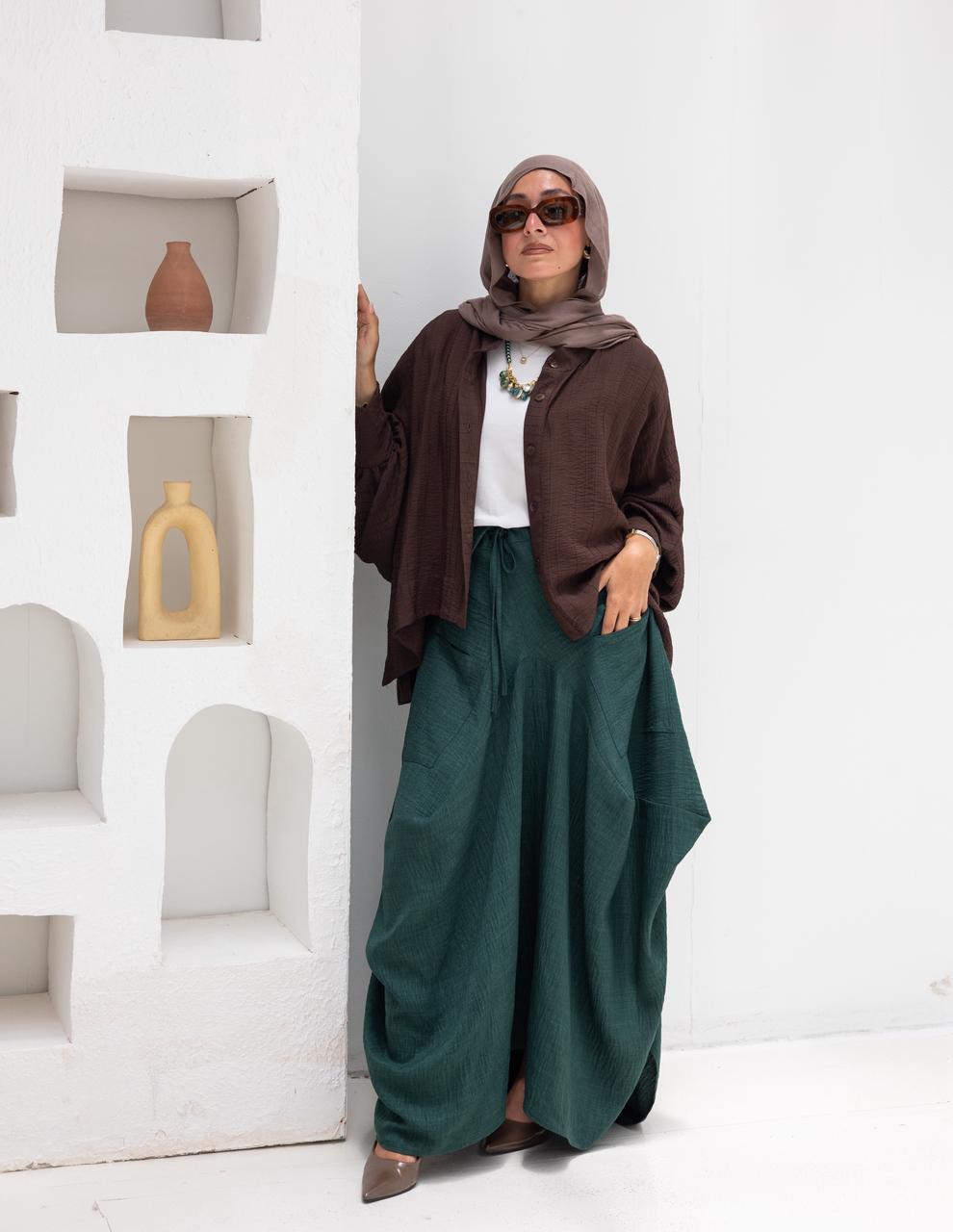 Plain gypsy skirt in Emerald green