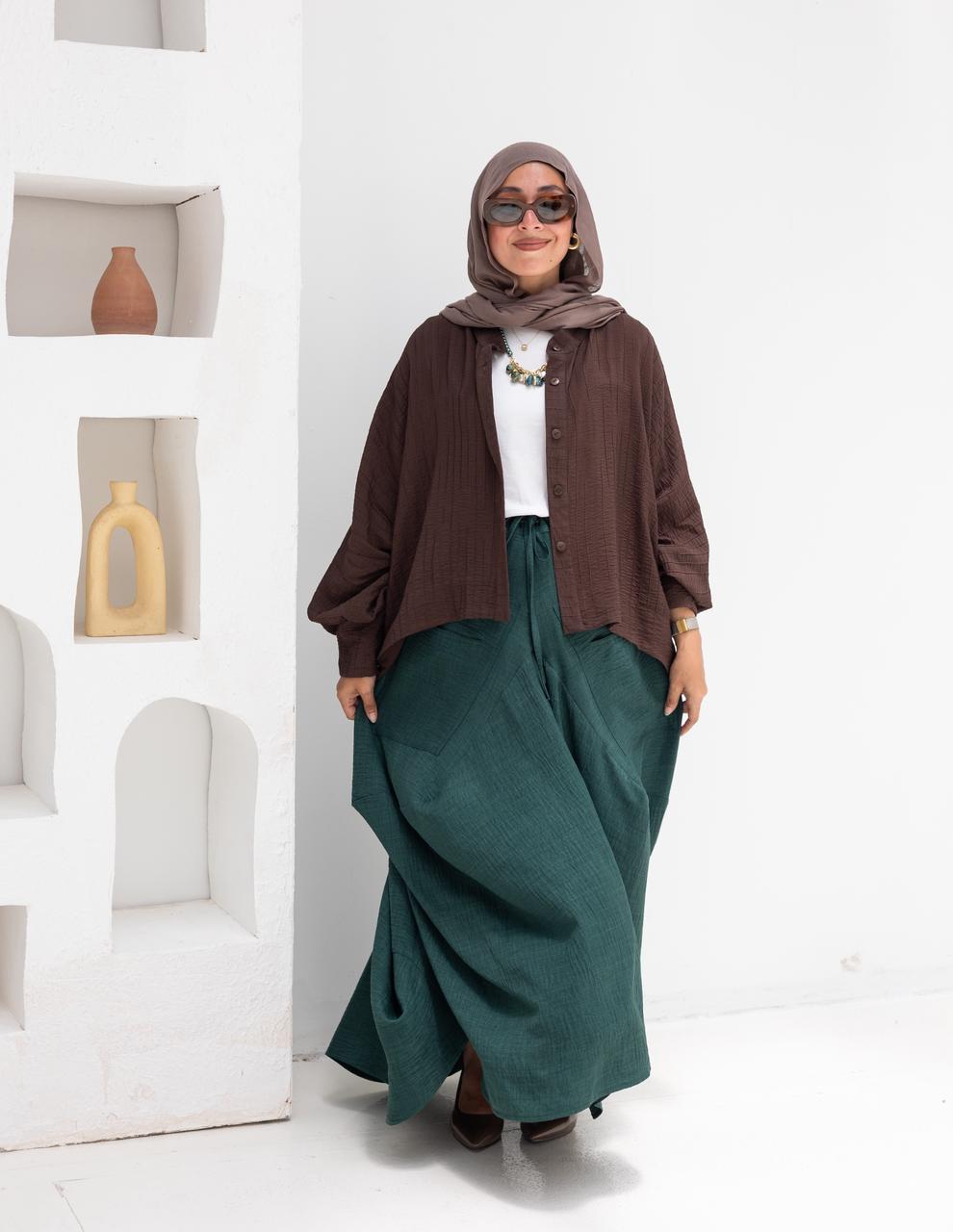 Plain gypsy skirt in Emerald green