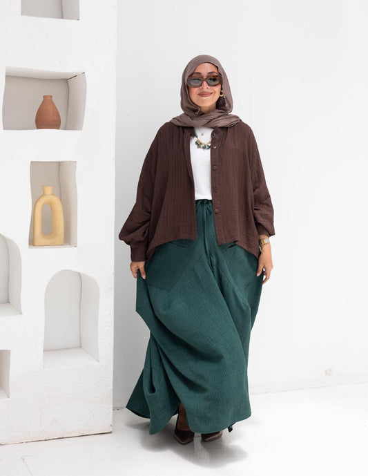 Plain gypsy skirt in Emerald green