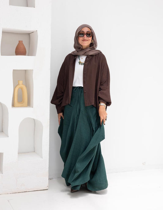 Plain gypsy skirt in Emerald green