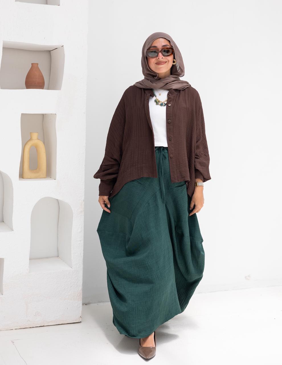 Plain gypsy skirt in Emerald green
