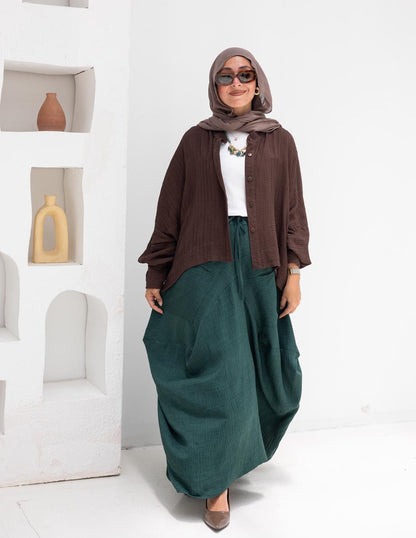 Plain gypsy skirt in Emerald green