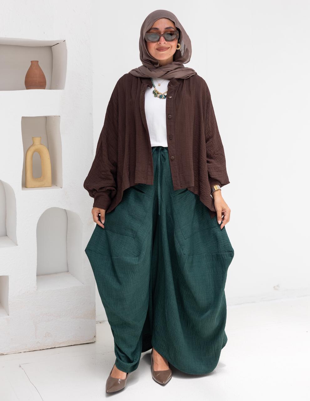 Plain gypsy skirt in Emerald green
