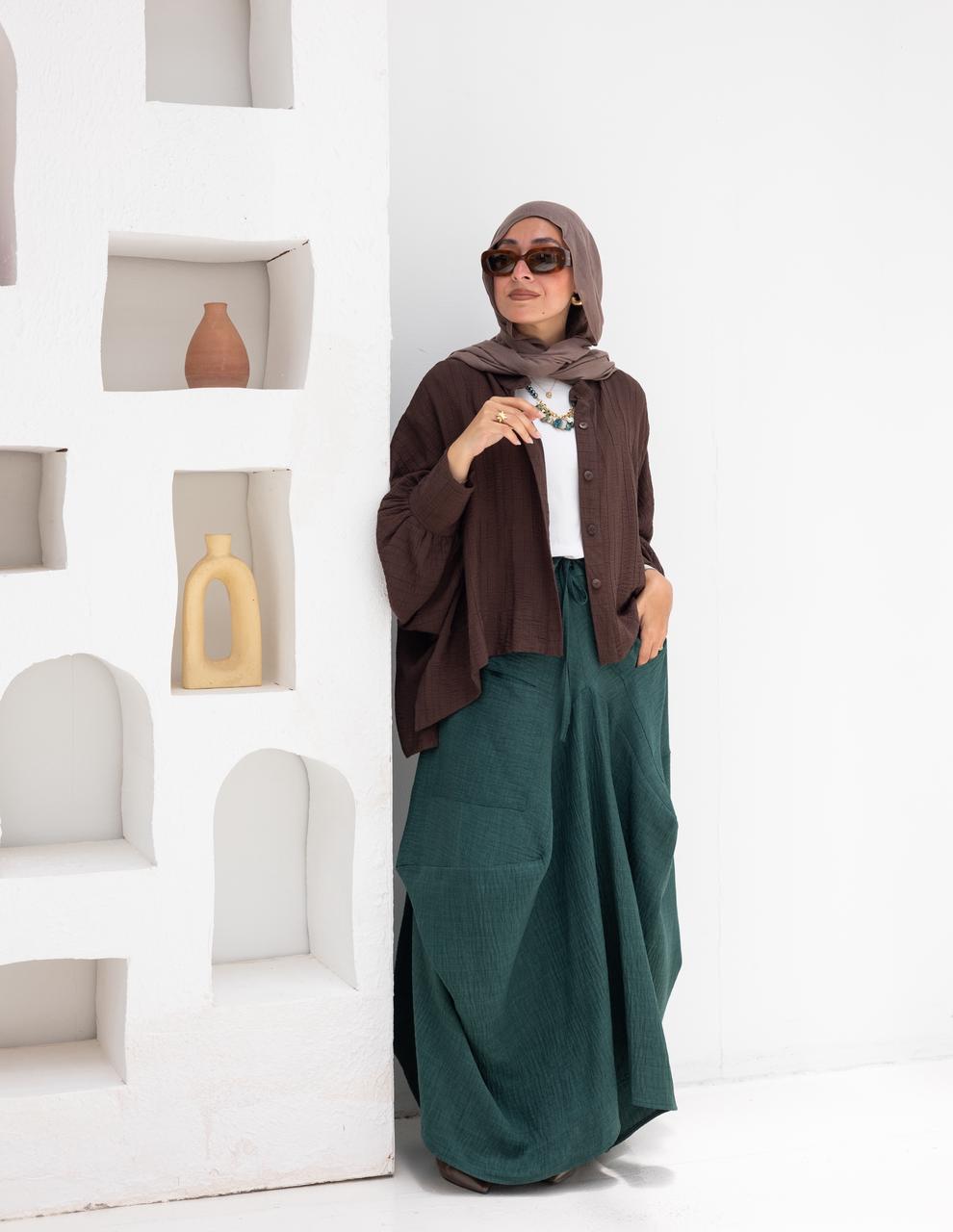 Plain gypsy skirt in Emerald green