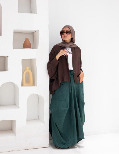 Plain gypsy skirt in Emerald green