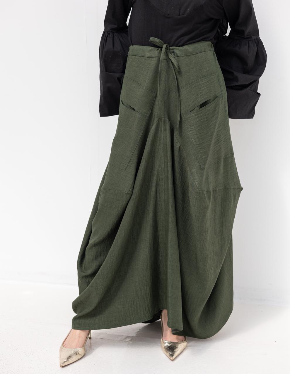 Plain gypsy skirt in Olive
