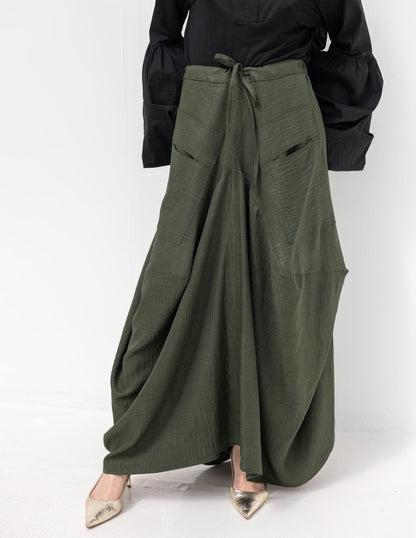 Plain gypsy skirt in Olive