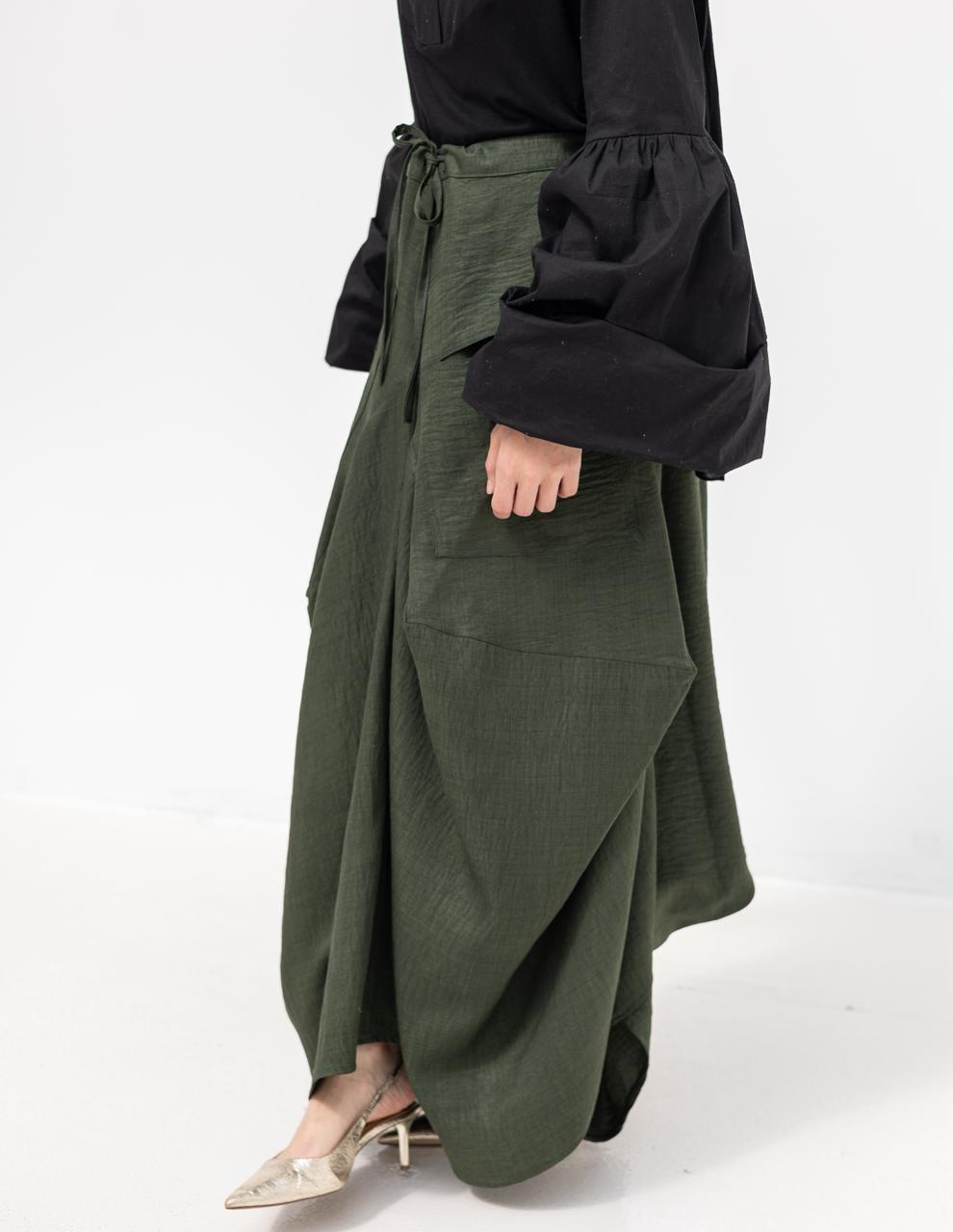 Plain gypsy skirt in Olive