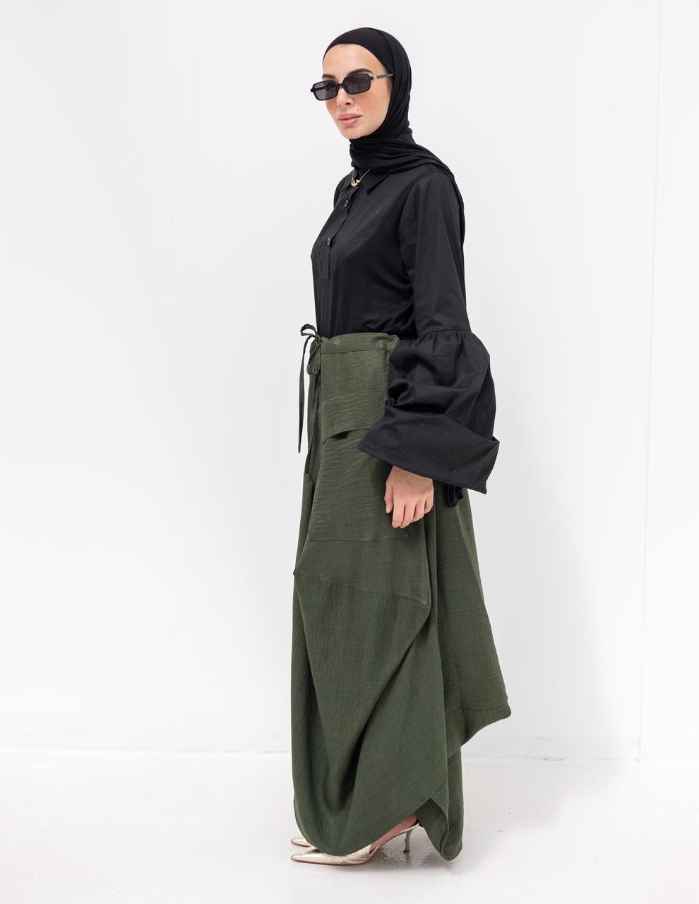 Plain gypsy skirt in Olive