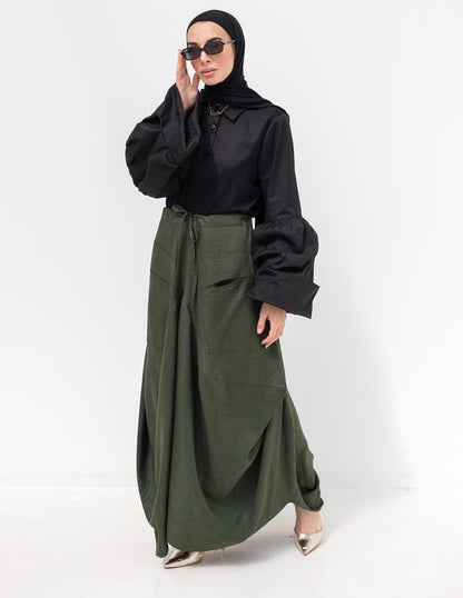 Plain gypsy skirt in Olive