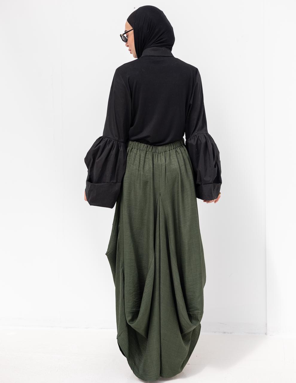 Plain gypsy skirt in Olive
