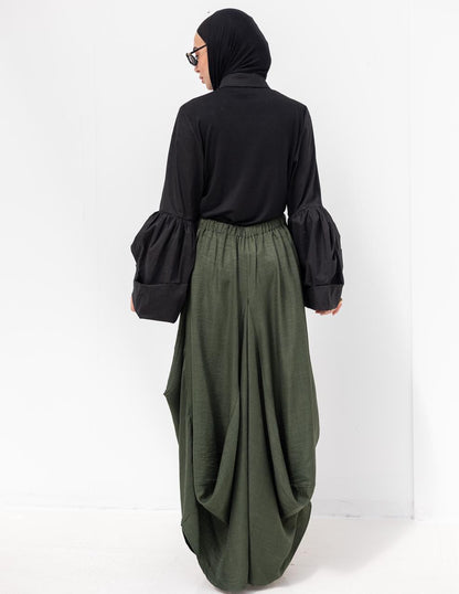Plain gypsy skirt in Olive