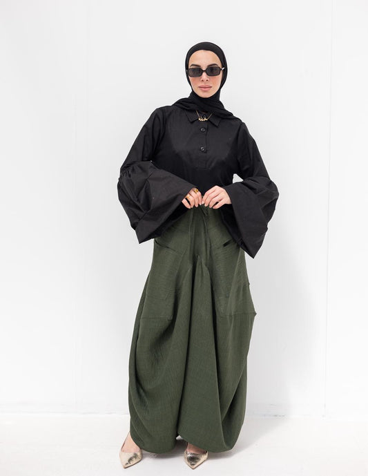 Plain gypsy skirt in Olive